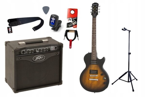 Gitara Elektryczna + Wzmacniacz 15W Kabel Zestaw 171