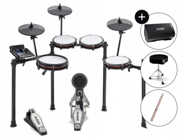 Perkusja elektroniczna Alesis Nitro Max + odsłuch + kabel + pałki + stołek