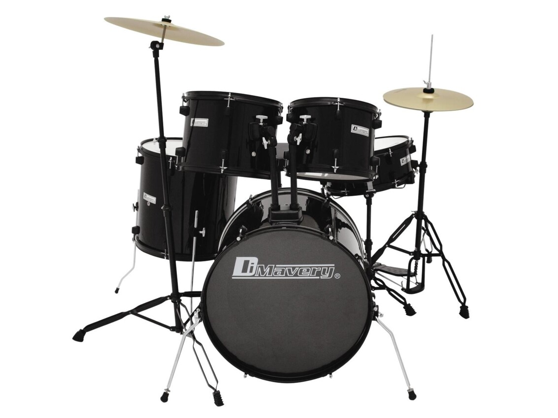 DIMAVERY DS-200 Drum set, black - perkusja akustyczna DIMAVERY DS-200 Drum set, black - perkusja akustyczna
