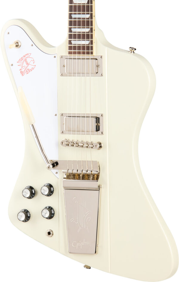Epiphone 1963 Firebird V With Maestro Vibrola Reissue - Left-handed Polaris White gitara elektryczna leworęczna0