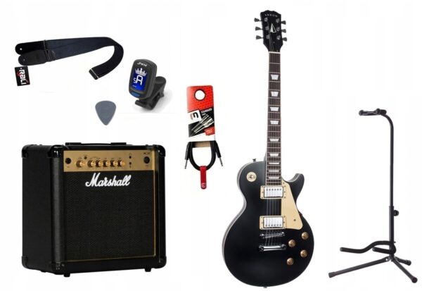Gitara Elektryczna + Wzmacniacz 15W Kabel Zestaw 581