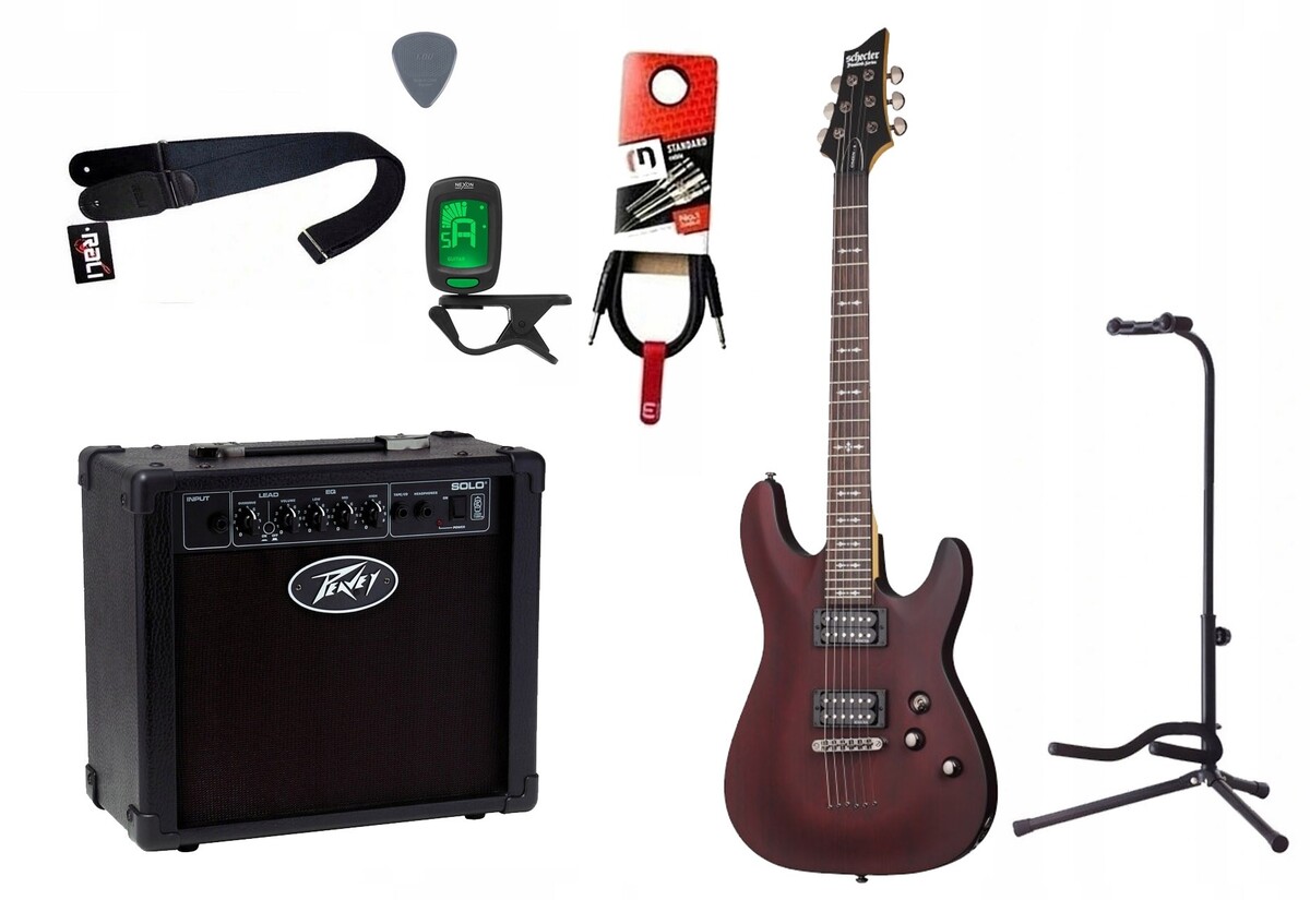 Gitara elektryczna Schecter Omen-6 + wzmacniacz 12W + tuner + statyw w zestawie Gitara elektryczna Schecter Omen-6 + wzmacniacz 12W + tuner + statyw w zestawie