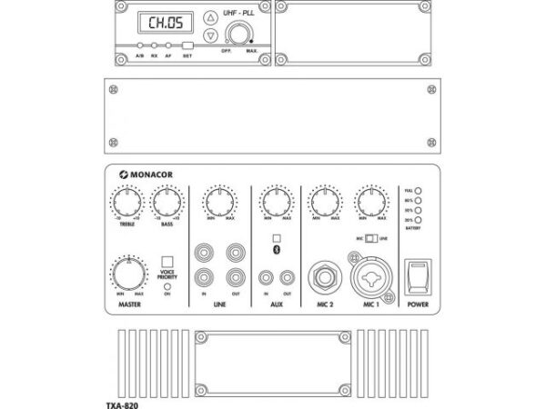Monacor TXA-820 - Przenośny system wzmacniający0