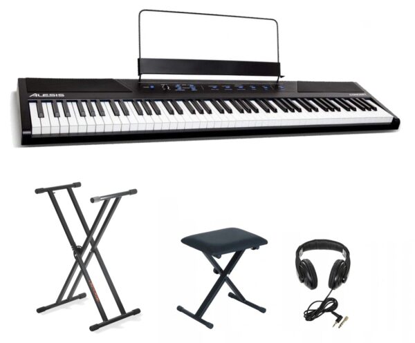 Pianino Cyfrowe Alesis Concert + ława + słuchawki