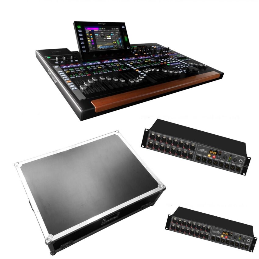 Behringer WING-BK + 2x S16 + case - mikser cyfrowy + case + stage box Behringer WING-BK + 2x S16 + case - mikser cyfrowy + case + stage box