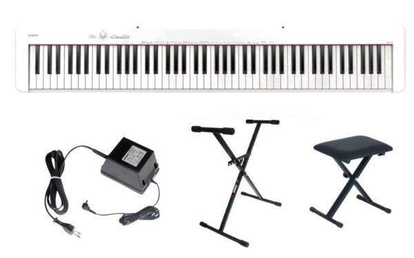 Casio CDP-S110 WE - pianino cyfrowe + STATYW + ZASILACZ + PEDAŁ SUSTAIN + ŁAWA + 5 LAT GWAR