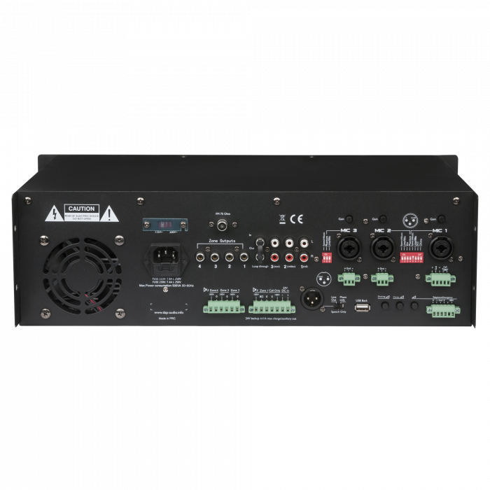 DAP ZA-9250VTU - 4-strefowy wzmacniacz miksujący 250 W 100 V0 DAP ZA-9250VTU - 4-strefowy wzmacniacz miksujący 250 W 100 V0