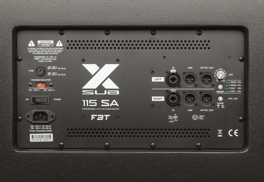 FBT X-Sub 115SA - aktywna kolumna niskotonowa1 FBT X-Sub 115SA - aktywna kolumna niskotonowa1