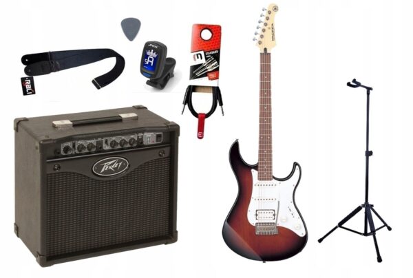 Gitara Elektryczna + Wzmacniacz 15W Kabel Zestaw 191