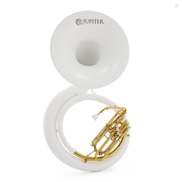 JUPITER JSP-1000 suzafon B, biały, z fiberglasu, futerał sztywny