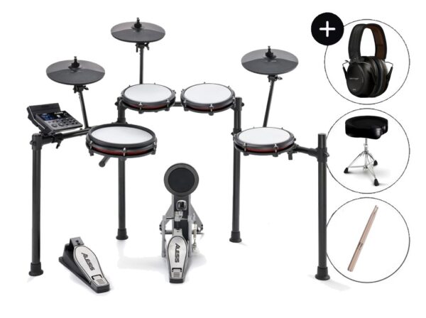 Perkusja elektroniczna Alesis Nitro Max + słuchawki + pałki + stołek