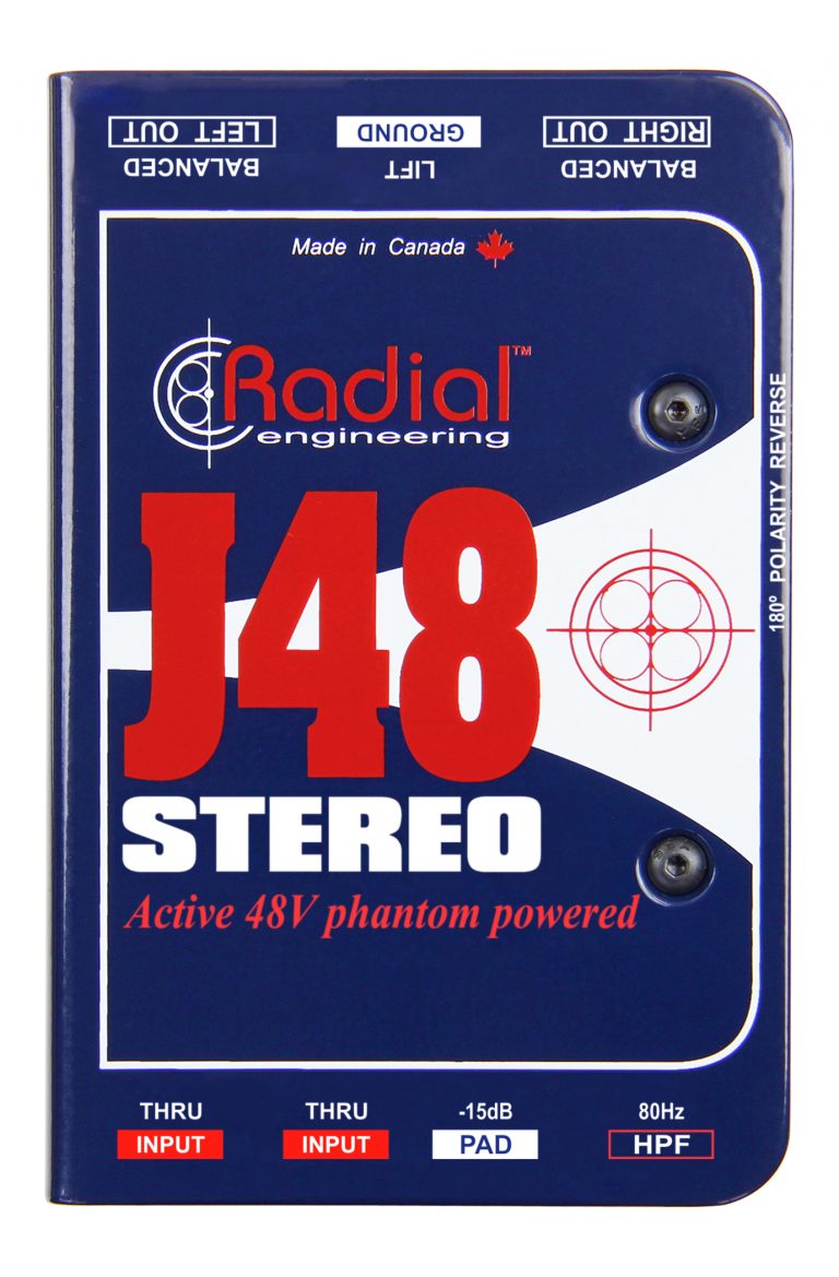 RADIAL J48 Stereo - Di-box aktywny z zasialniem phantom6 RADIAL J48 Stereo - Di-box aktywny z zasialniem phantom6