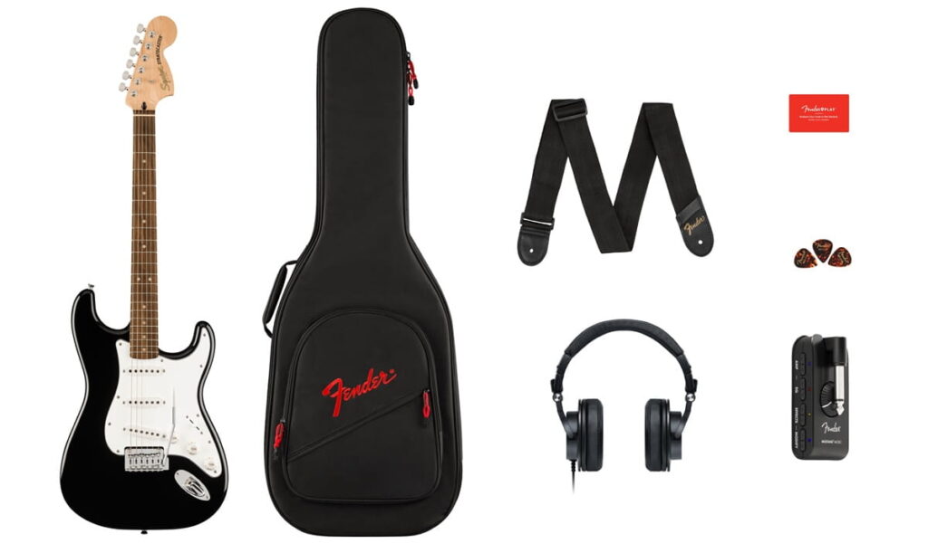 Squier Affinity + Mustang Micro Pack Black