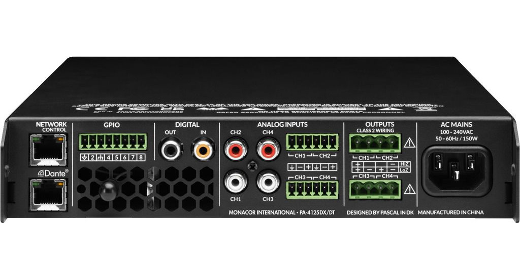 Monacor PA-4125DX/DT - Wielofunkcyjny, 4-strefowy wzmacniacz miksujący z interfejsem Dante0 Monacor PA-4125DX/DT - Wielofunkcyjny, 4-strefowy wzmacniacz miksujący z interfejsem Dante0