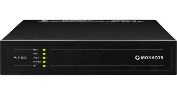 Monacor PA-4125DX - Wielofunkcyjny, 4-strefowy wzmacniacz matrycowo-miksujący
