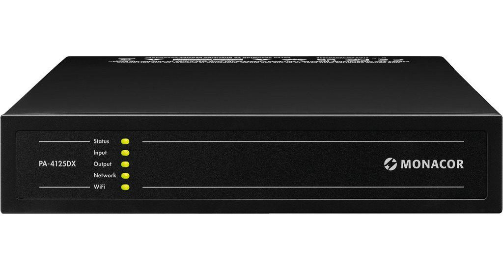 Monacor PA-4125DX - Wielofunkcyjny, 4-strefowy wzmacniacz matrycowo-miksujący Monacor PA-4125DX - Wielofunkcyjny, 4-strefowy wzmacniacz matrycowo-miksujący