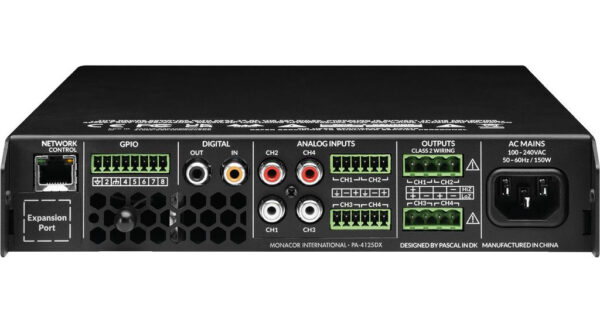 Monacor PA-4125DX - Wielofunkcyjny, 4-strefowy wzmacniacz matrycowo-miksujący0