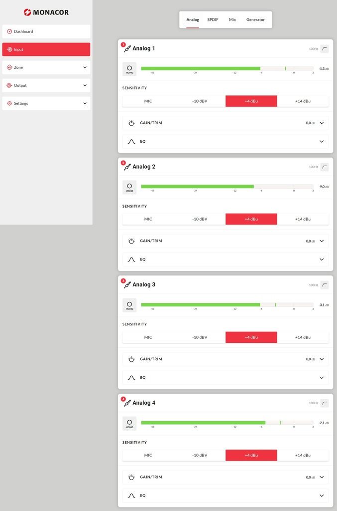 Monacor PA-4125DX - Wielofunkcyjny, 4-strefowy wzmacniacz matrycowo-miksujący4 Monacor PA-4125DX - Wielofunkcyjny, 4-strefowy wzmacniacz matrycowo-miksujący4