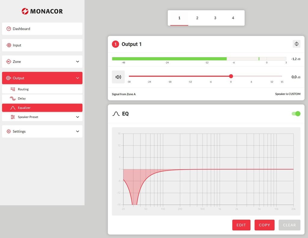 Monacor PA-4125DX - Wielofunkcyjny, 4-strefowy wzmacniacz matrycowo-miksujący5 Monacor PA-4125DX - Wielofunkcyjny, 4-strefowy wzmacniacz matrycowo-miksujący5
