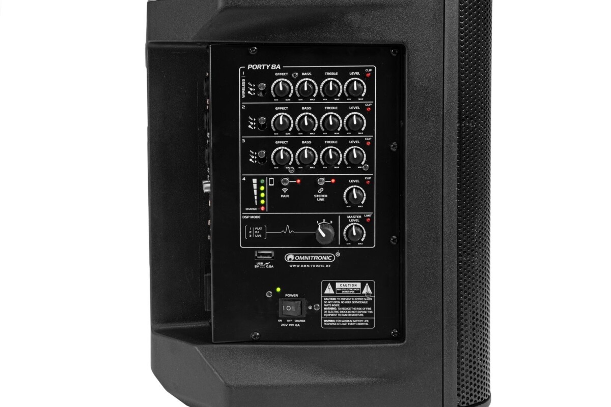 OMNITRONIC PORTY-8A Wireless PA System - mobilna kolumna PA5 OMNITRONIC PORTY-8A Wireless PA System - mobilna kolumna PA5