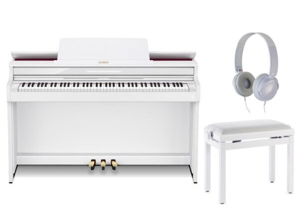 Pianino cyfrowe Casio AP-550WE + ława + słuchawki w zestawie