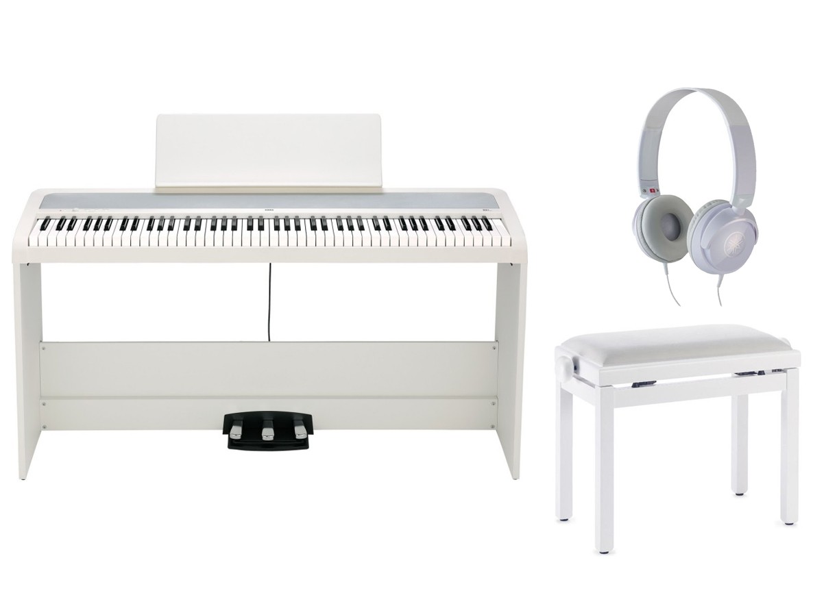 Pianino cyfrowe Korg B2+ SPWH + ława + słuchawki w zestawie Pianino cyfrowe Korg B2+ SPWH + ława + słuchawki w zestawie