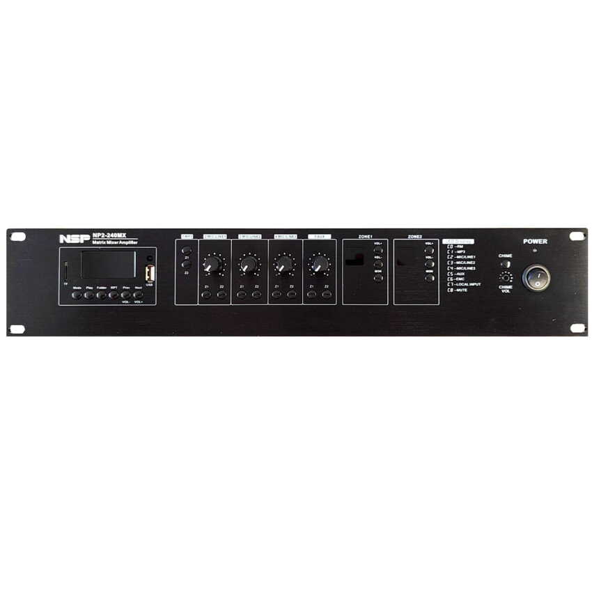 Wzmacniacz mikser 2-strefowy NSP NP2-240MX Wzmacniacz mikser 2-strefowy NSP NP2-240MX