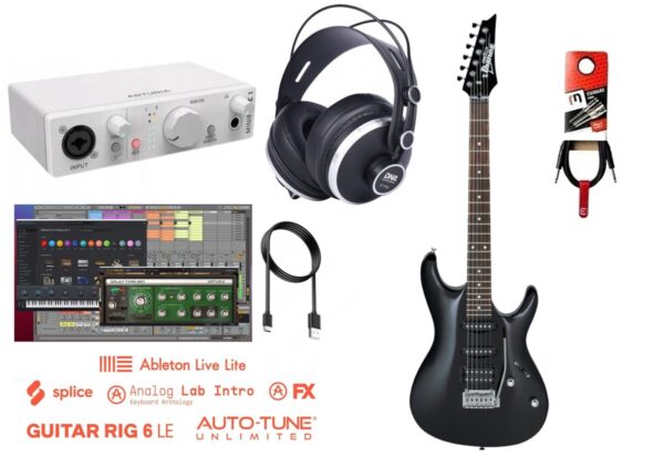 Zestaw do nagrywania gitary + interfejs + słuchawki 017