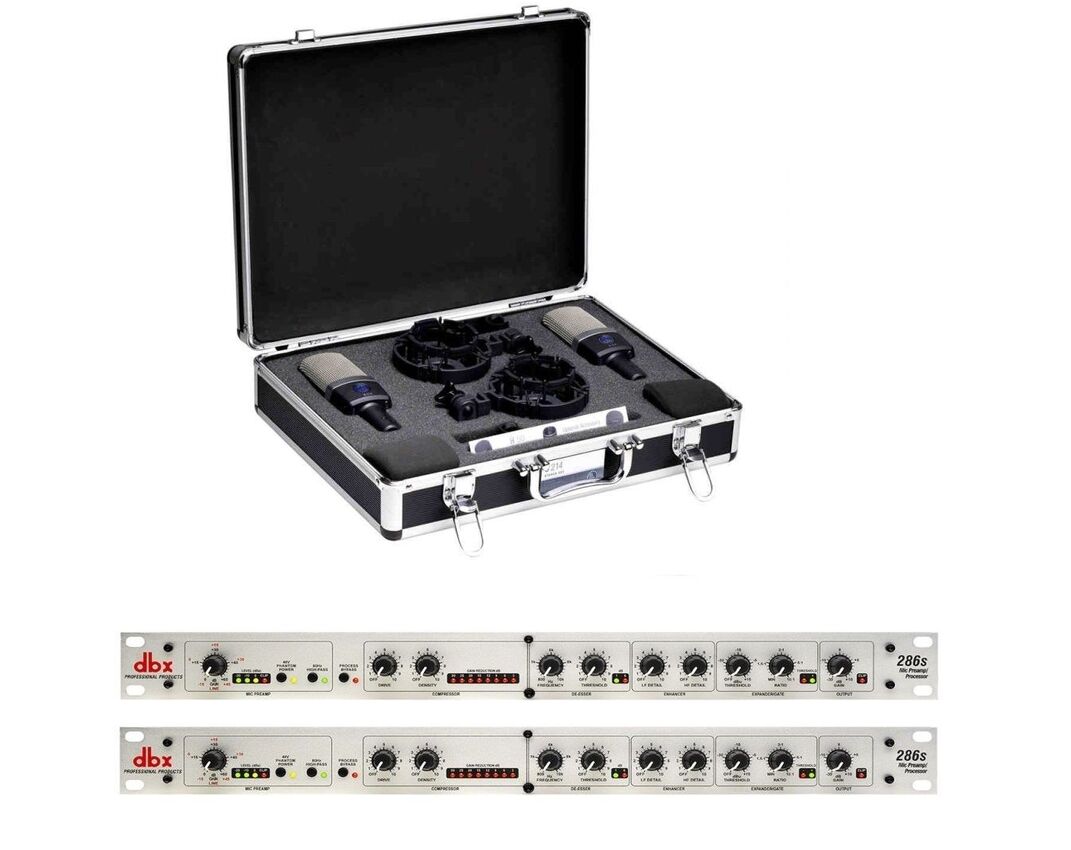 AKG C 214 Stereo set + 2x dbx 286 S - przedwzmacniacz + mikrofon pojemnościowy AKG C 214 Stereo set + 2x dbx 286 S - przedwzmacniacz + mikrofon pojemnościowy