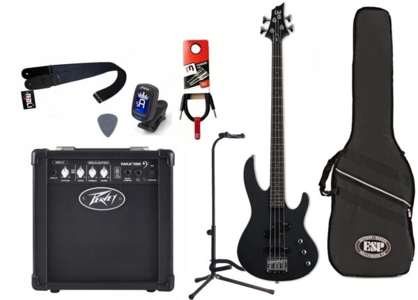 Gitara Basowa + Wzmacniacz 10W Kabel Zestaw 044