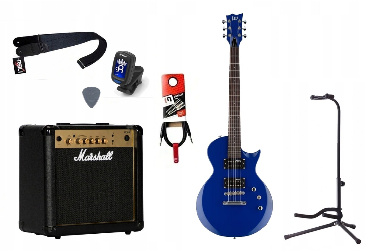 Gitara elektryczna + wzmacniacz 15W - zestaw 1492 Gitara elektryczna + wzmacniacz 15W - zestaw 1492