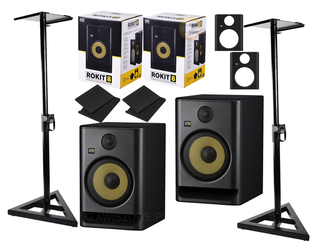 KRK ROKIT 8 RP8 G5 | PARA (2 sztuki) + statywy KRK ROKIT 8 RP8 G5 | PARA (2 sztuki) + statywy
