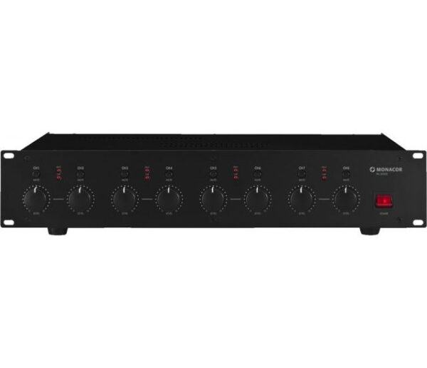 Monacor PA-1850D - 8-strefowy cyfrowy (klasa D) wzmacniacz PA