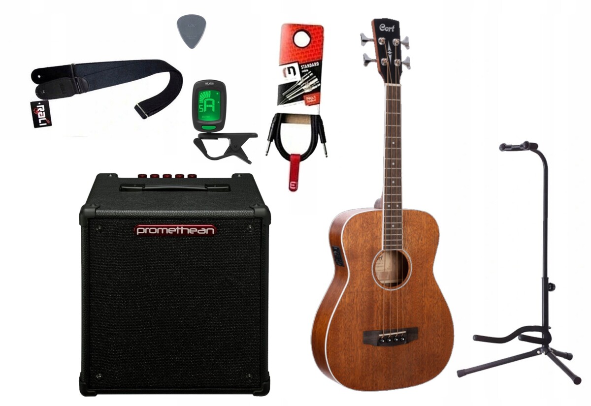 Bas akustyczny Cort AB590MF OP + Wzmacniacz 20W + Kabel + Tuner + Statyw Bas akustyczny Cort AB590MF OP + Wzmacniacz 20W + Kabel + Tuner + Statyw