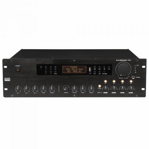 DAP ZA-9250VTU - 4-strefowy wzmacniacz miksujący 250 W 100 V