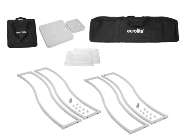 EUROLITE 2x Stage Stand 150cm curved incl. Cover and Bag, white - towery pod głowy ruchome (para)0