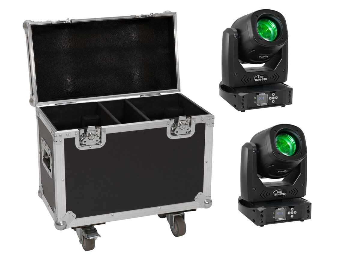 EUROLITE Set 2x LED TMH-B90 + Case with wheels EUROLITE Set 2x LED TMH-B90 + Case with wheels