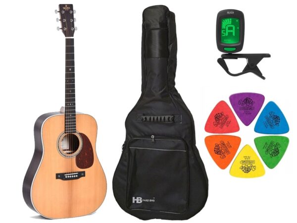 Gitara akustyczna Sigma Guitars DT-1 + pokrowiec + tuner + kostki w zestawie