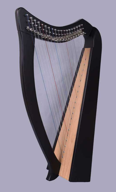 Harfa celtycka - Halifax 2772 BW BK Celtic Harp 19 Black