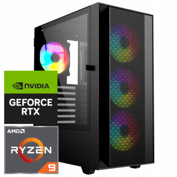 Komputer Gamingowy Ryzen 9 3900/16GB RAM/1000GB SSD/RTX5070 Win 11