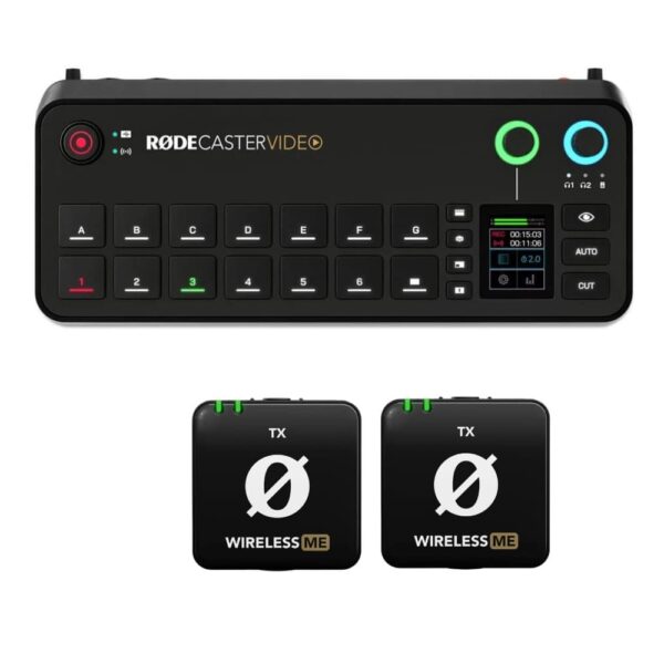 RodeCaster VIDEO + 2x Rode Wireless ME TX Studio do Podcastu Zestaw