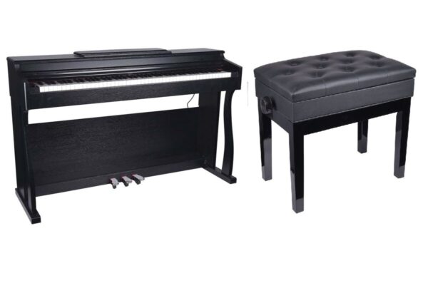 V-TONE BL-8808 BK pianino cyfrowe do nauki USB MIDI czarne + ława