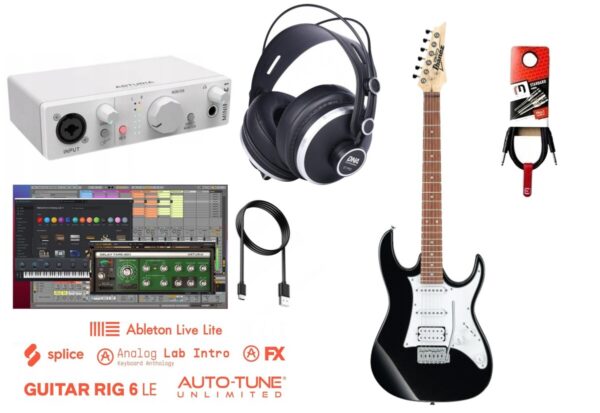 Zestaw do nagrywania gitary + interfejs + słuchawki 016