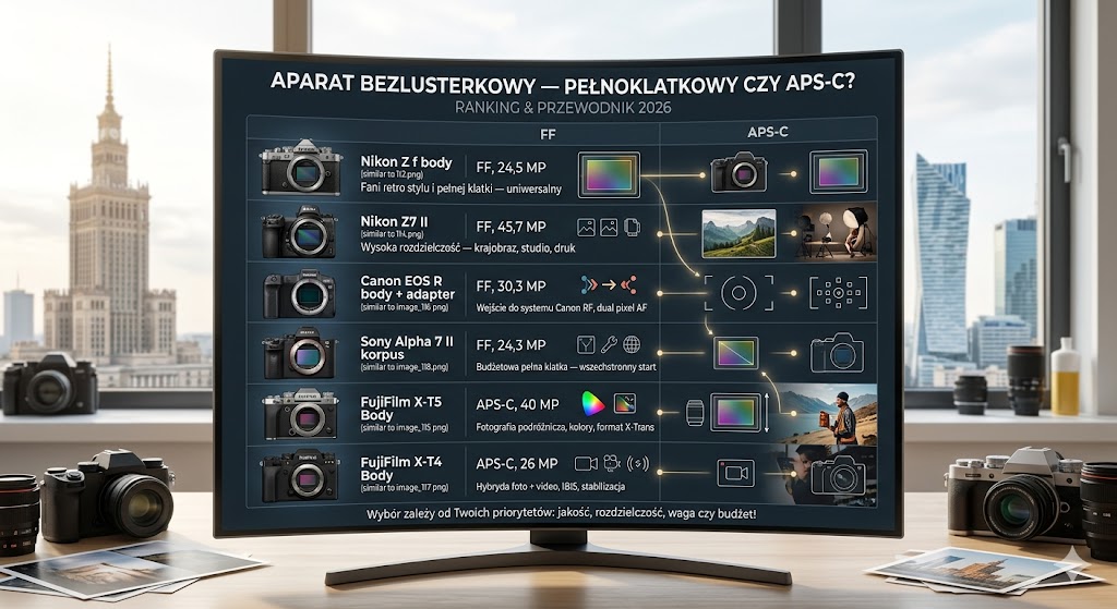 Aparat bezlusterkowy — pełnoklatkowy czy APS-C? Ranking