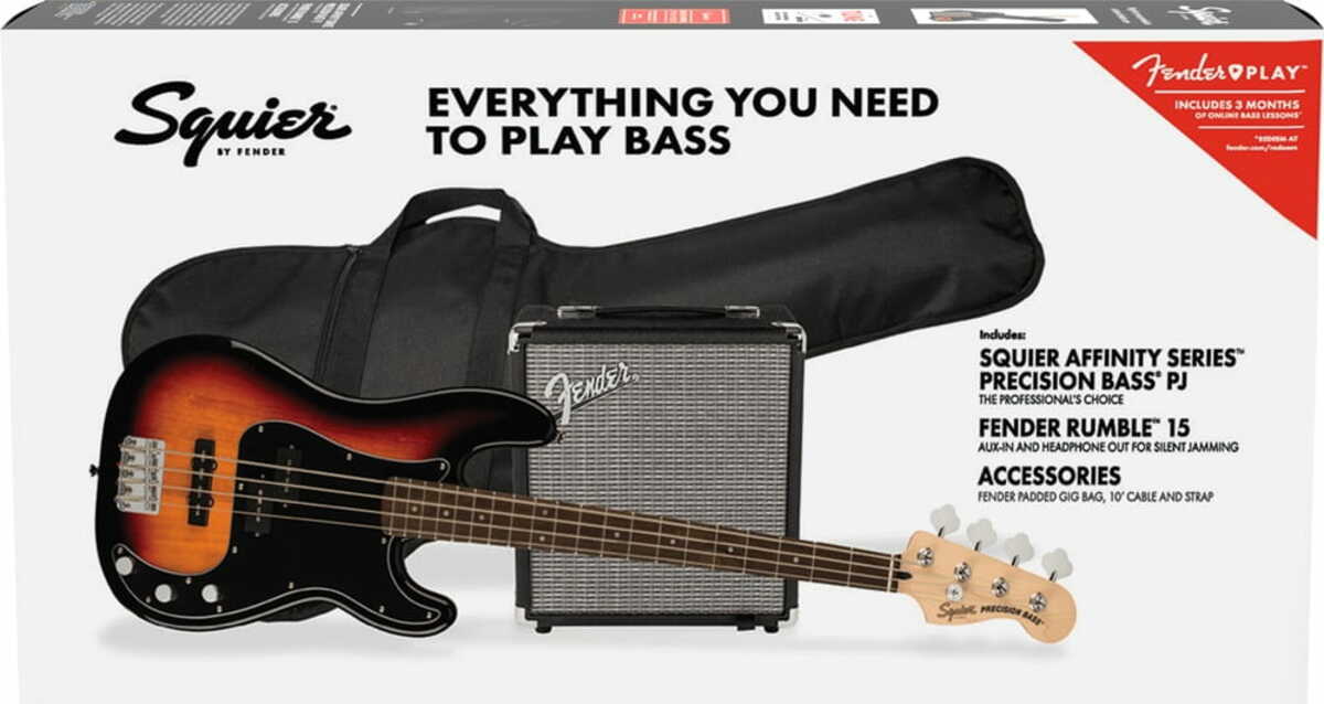Fender Squier Affinity Pack PJ Bass LRL 3TS + Rumble 15 Fender Squier Affinity Pack PJ Bass LRL 3TS + Rumble 15