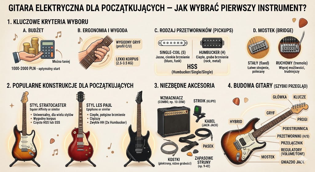 Gitara elektryczna dla początkujących — jak wybrać pierwszy instrument?
