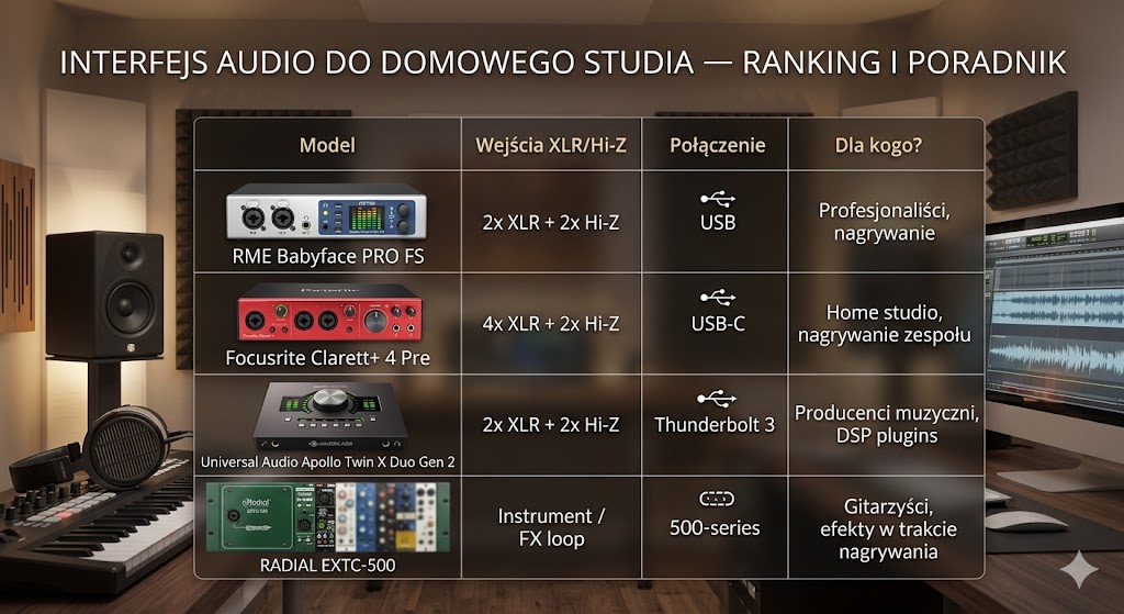 Interfejs audio do domowego studia — ranking i poradnik