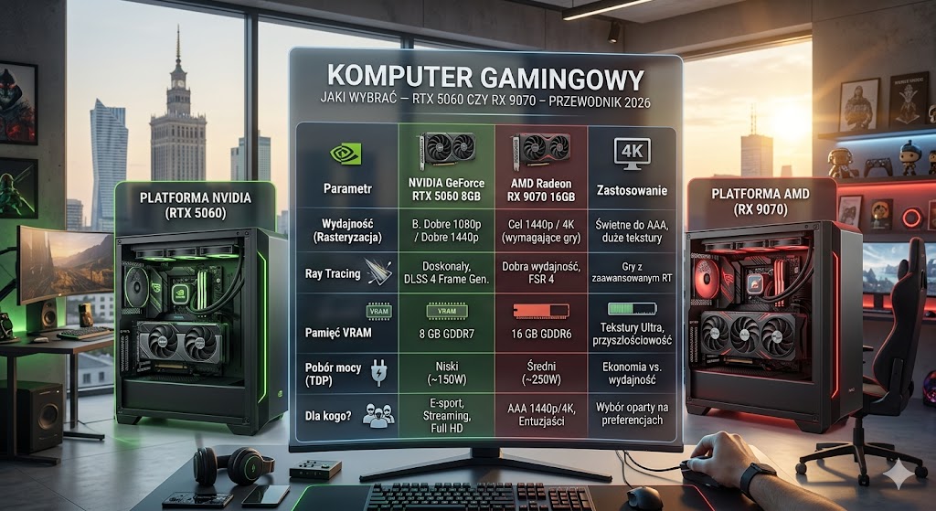 Komputer gamingowy jaki wybrać — RTX 5060 i RX 9070
