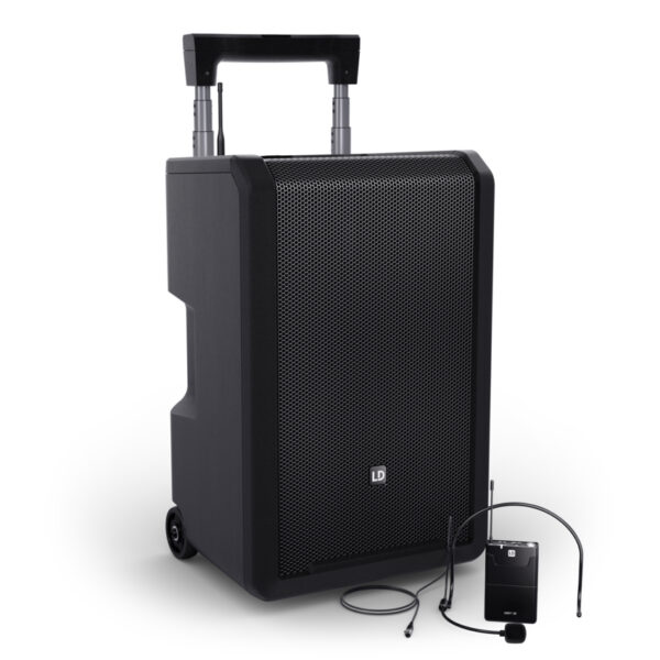 LD Systems ANNY 10 BPH B8 - 10-calowy głośnik Bluetooth PA z akumulatorem, mikserem i 1x mikrofonem nagłownym