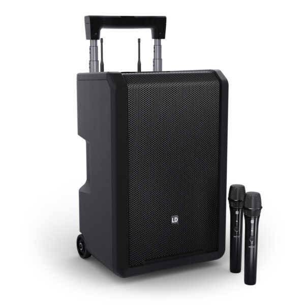LD Systems ANNY 10 HHD 2 B8 - 10-calowy głośnik Bluetooth PA z akumulatorem, mikserem i 2x mikrofonem bezprzewodowym